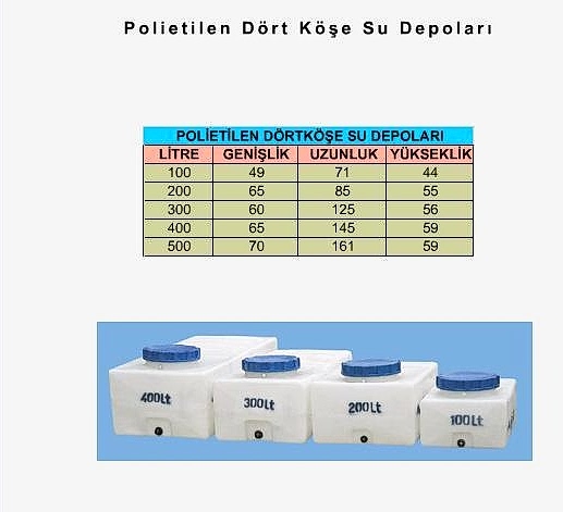 polietilen koseli yatay su depolari